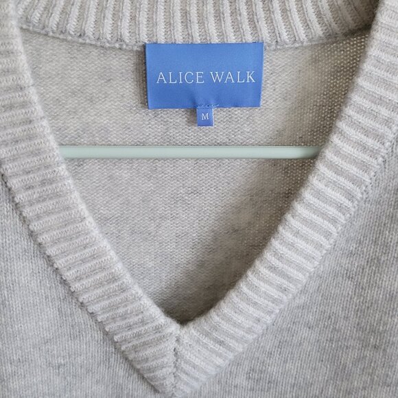 Alice Walk V-Neck Cashmere Sweater in Heathered Gray - Picture 7 of 9